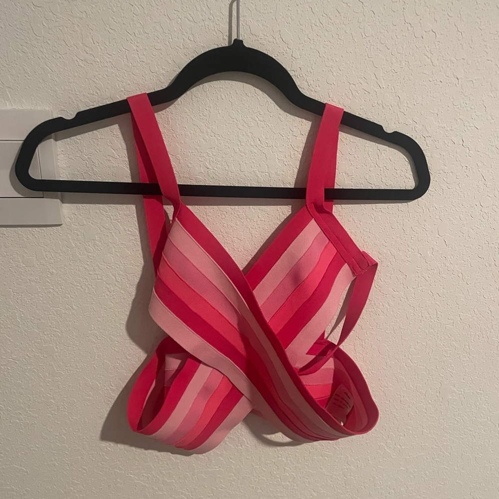 Pink criss cross top